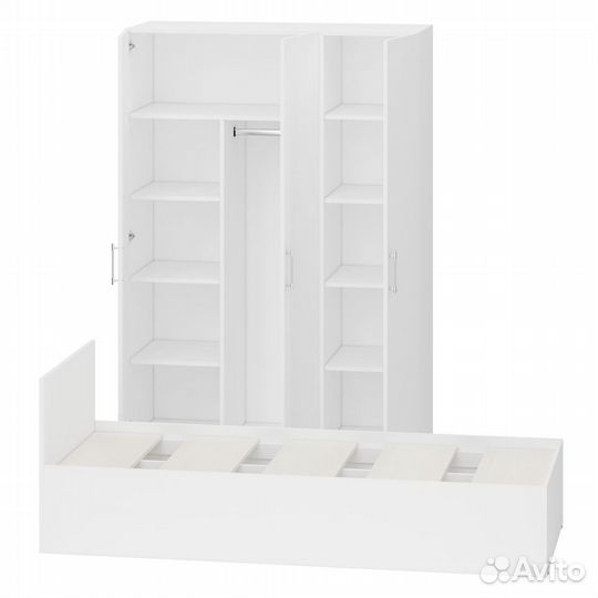 Спальный гарнитур белый № 1 Стандарт с кроватью 800, цвет белый, спальное место 800х2000 мм., без ма