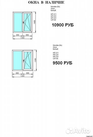 Окна В наличие