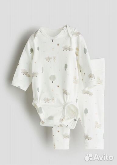 Комплект на выписку hm боди и ползунки 56