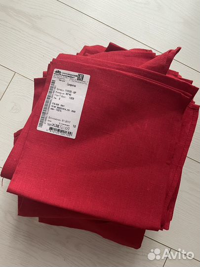 Льняные салфетки 35 штук 45*45 красные