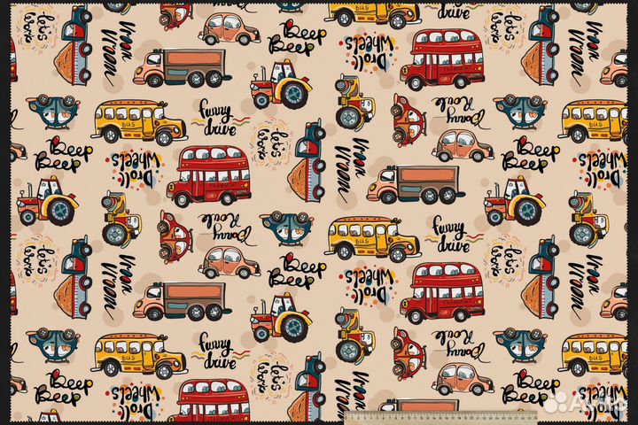 Ткань обивочная с детским принтом