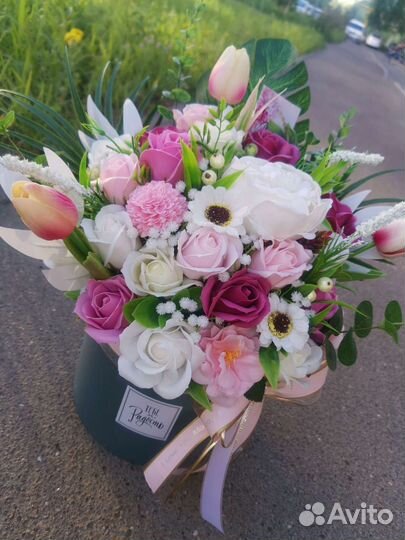 Букет из мыльных роз