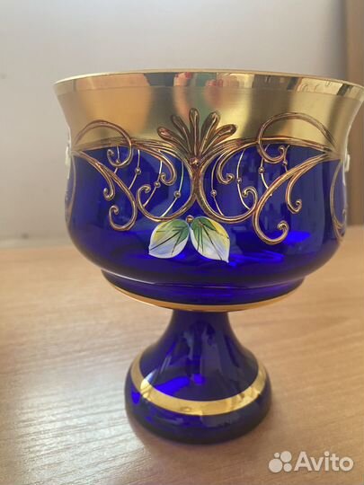 Конфетница цветная богемия стекло