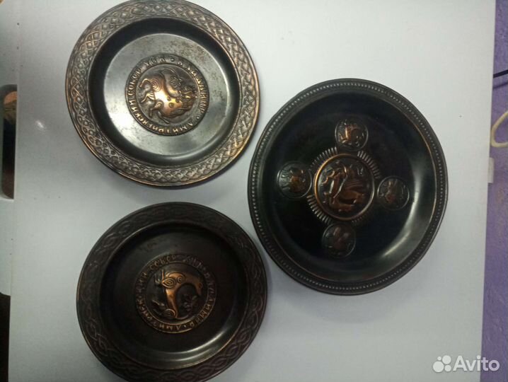 Тарелки набор чеканка панно