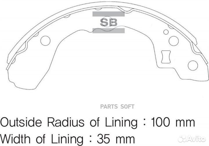 Sangsin brake SA053 Колодки торм. барабан. Kia Spe