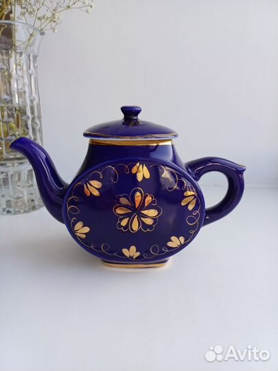 Заварочный чайник, кобальт, Гжель