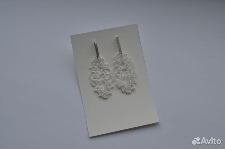 Серьги кружевные фриволите