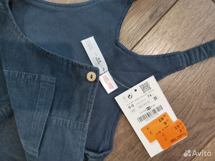 Детский комбинезон вельвет zara 74p