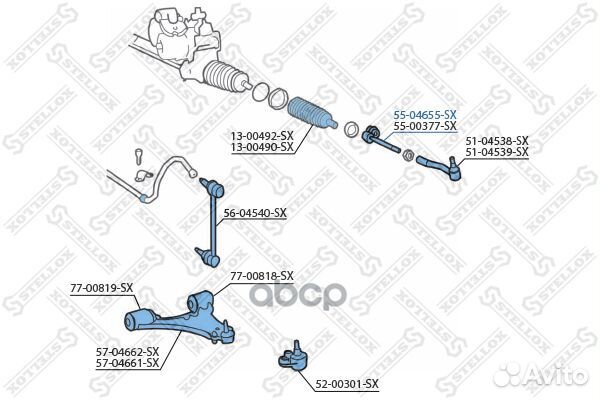 55-04655-SX тяга рулевая MB W169/W245 all 04