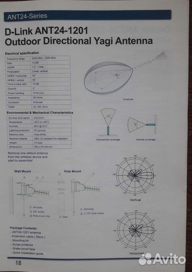 Антенна D-Link ANT24-1201