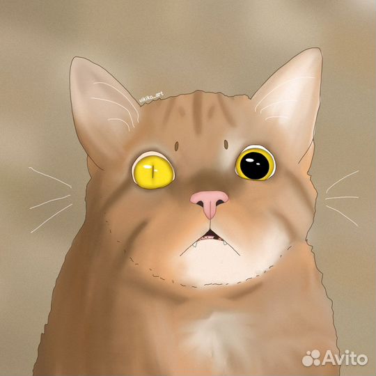 Портрет кота по фото digital художник