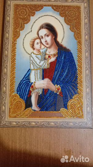 Икона Божьей матери алмазная мозаика