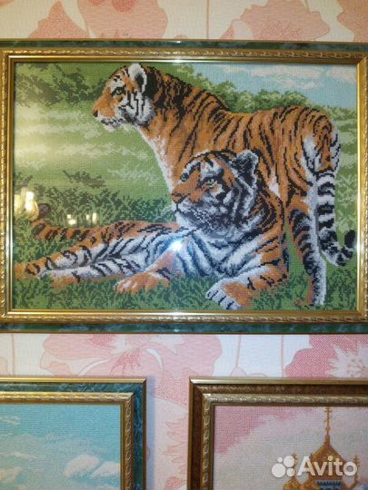 Картины вышитые крестиком большие