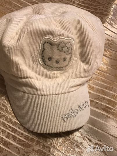 Кепка вельвет Hello kitty