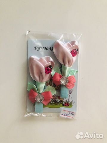 Заколки Тюльпаны с Божьми коровками