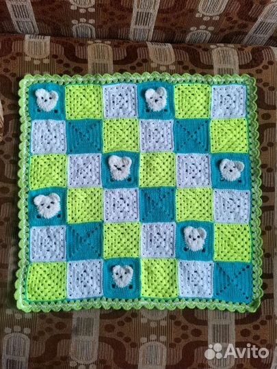 Плед детский с мишками 50х50см