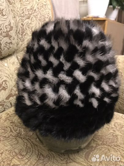 Шапка женская вязаная норка