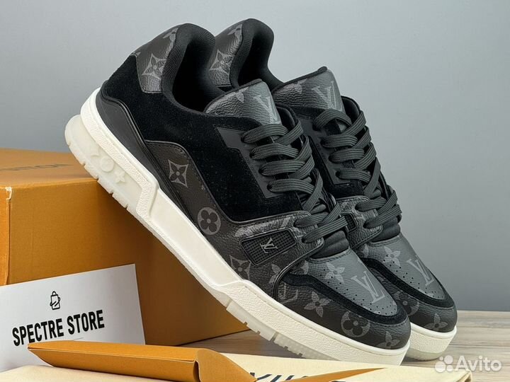 Кроссовки Louis Vuitton Trainer Black (премиум)