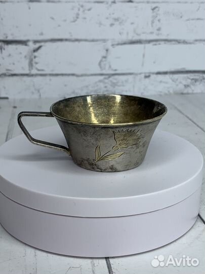 Чашка серебро 875 со звездой