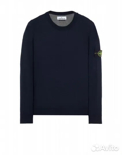 Свитер stone island crewneck knit wool stitch navy