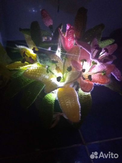 Букет цветов, светильник, подарок, дизайн