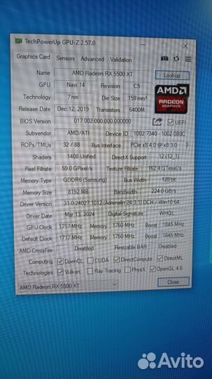 Видеокарта RX 5500 XT 8GB (Новая)