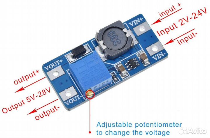 DC-DC преобразователь повышающий 5-28V (MT3608)