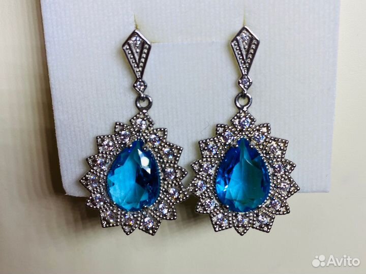 Серьги серебряные, подвески Подарок 8 Марта