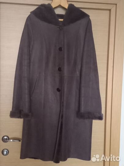 Дубленка женская 46 48 с капюшоном
