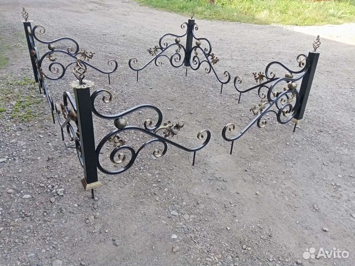 Ограды ритуальные, кресты, столы, лавки