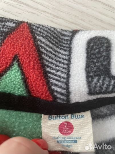 Флисовая детская кофта Button blue унисекс