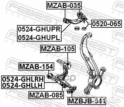 Опора шаровая mazda 6 02-07/07- верх.лев/прав