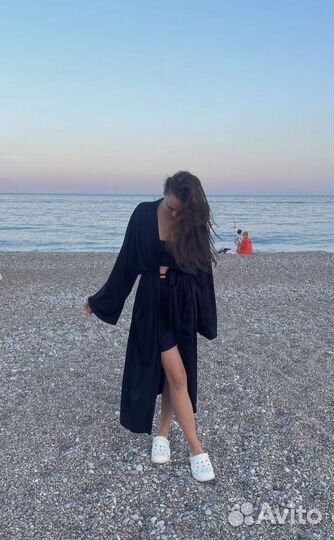 Ushatava кимоно халат черное