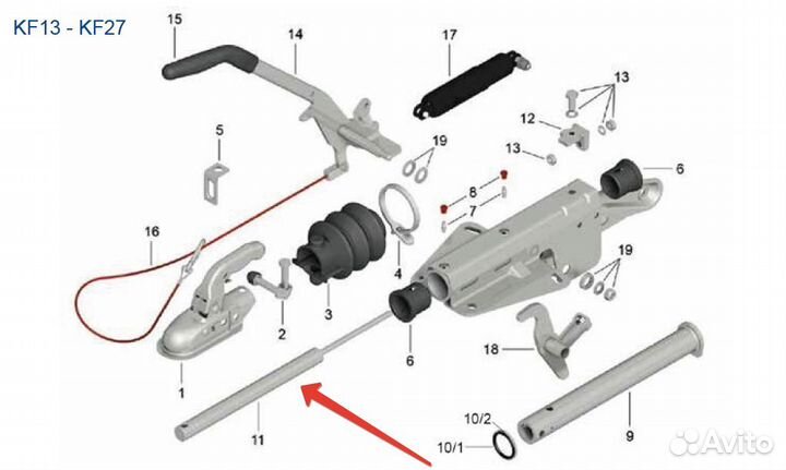 Амортизатор тормоза наката прицепа knott Тип KF27