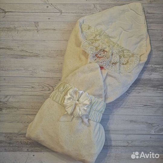 Конверт-одеяло на выписку +шапочка в подарок (зима