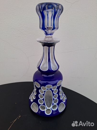 Трехслойное стекло графин з-д Бахметьева XIX век