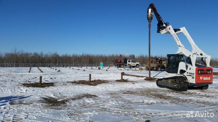 Монтаж под ключ свайного фундамента на винтовых св