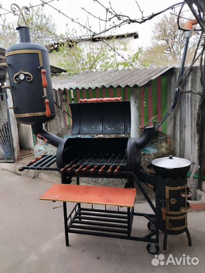 Смокер прямоточно- реверсивный мангал коптильня
