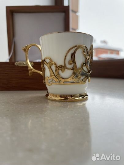 Кофейная чашка фарфор позолота Златоуст