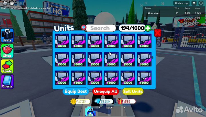 10000 Gems Быстрая выдача Toilet Tower Defense