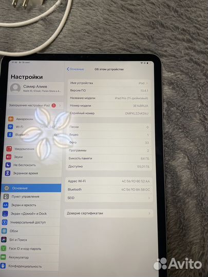 Плашет apple iPad pro 11 2018 64gb