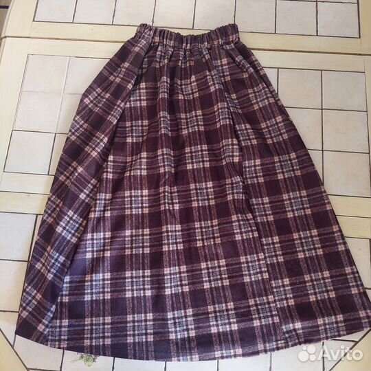 Коричневая Юбка в клетку