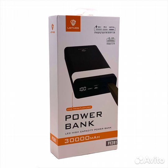 Power bank lenyes PX391 30 000mAh Black
