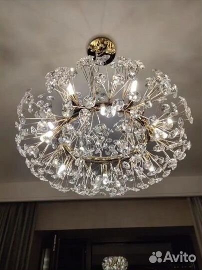 Люстра подвесная с хрусталём. Люстра одуванчик