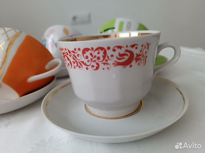 Большая чайная пара Дулево,Пролетарий 320мл