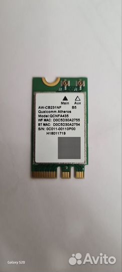 Модуль WiFi azwave AW-CB231NF B6 802.11B/G/N/AC wl