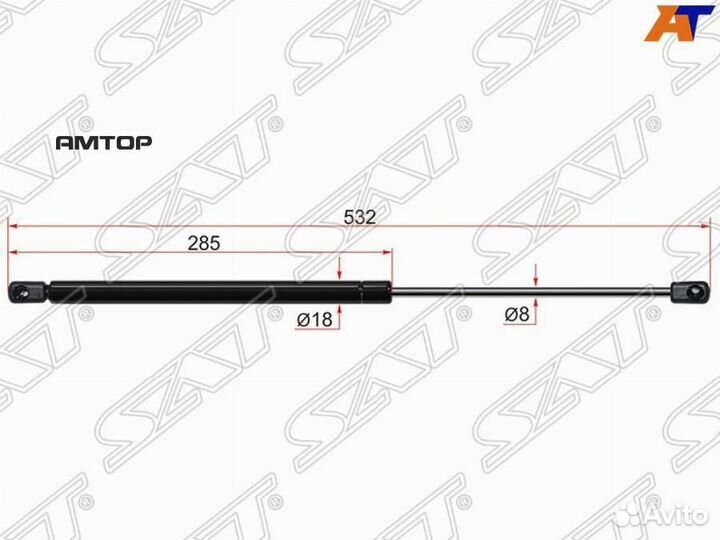 SAT ST-8186068840 Амортизатор крышки багажника suz