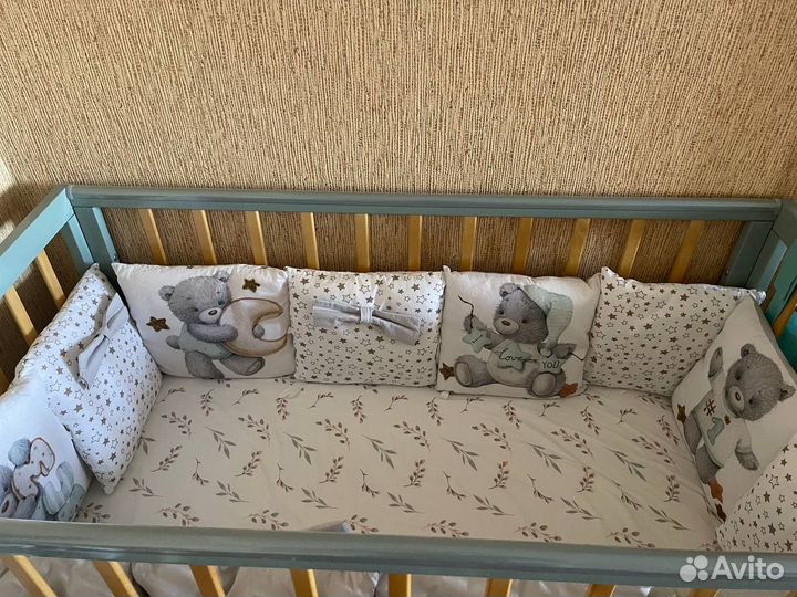 Бортики в кроватку 8 шт