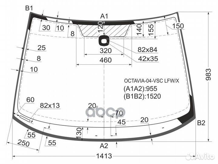Стекло лобовое + дд skoda octavia II 04-09 octa