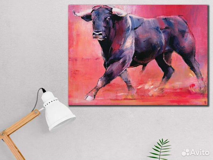 Картина маслом на холсте бык